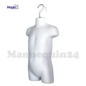 Mannequin Toddler White - Kids' Torso - Hard Plastic Hollow Back Dress Form - Picture 1 of 3