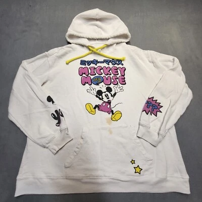 Disney Mickey Mouse Sudadera con Capucha Para Hombres XXL Blanco Pullover Sudadera Japonesa Foto 1 de 4