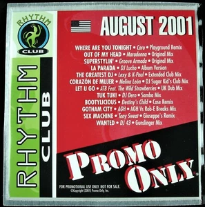 PROMO ONLY "RHYTHM CLUB AUGUST 2001" DJ PROMO CD COMPILATION 12 TRACKS AGH *NEW* - Picture 1 of 4