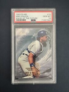 MIKE PIAZZA ROOKIE RC 1993 FLAIR WAVE OF THE FUTURE *PSA 10* Extremely Low POP!!