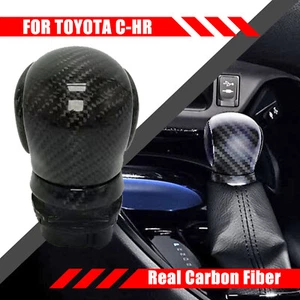 Real Carbon Fiber Automatic Gear Shift Knob Stick Lever For Toyota C-HR 19-2023 - Picture 1 of 5