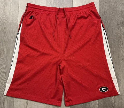 Vintage Georgia Bulldogs Men’s Starter Red Mesh Shorts - Large Cover