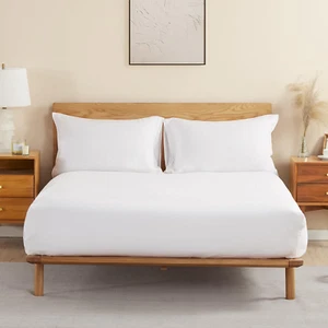100% French Linen Fitted Sheet Mattress Cover (1 Piece) with 16 Inch Deep Pocket - Picture 1 of 6