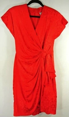 Новый Pat Argenti шелк выбитый печать надежном платье в красный - размер P6 #D4640 - Изображение 1 из 3