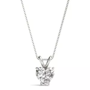 Heart Pendant Diamond Necklace VS1 F 2CT Labcreated 14K White Gold Wedding Jewel - Picture 1 of 9