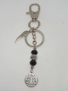 Tibetisches Silber Schlüsselanhänger mit ENGELSCHUTZ FENG SHUI ENGEL FLÜGEL - Bild 1 von 2