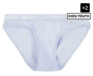 NEW JOCKEY PREPPY GIRLS SOFT COTTON BLUE BIKINI BRIEF PANTS SIZE 3-4  x2 - Picture 1 of 2