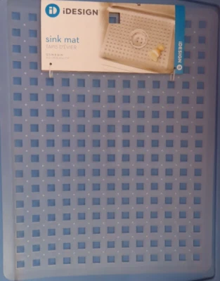 Idesign 12.5" x 16"   PVC Plastic Sink Mat.  Clear   # 36800 Protects sinks  NEW - Image 1 of 2