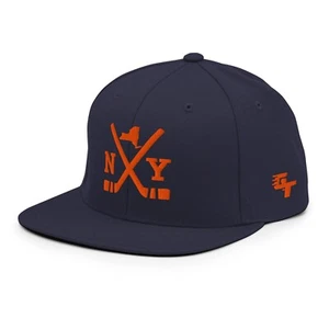 New York Hockey Sticks Retro NY Islander Snapback Hat Baseball Cap - Picture 1 of 9