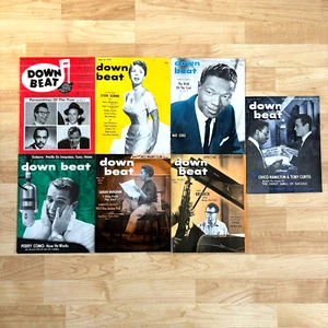 Vintage 1950s Down Beat Jazz Magazine Lot Nat Cole Dave Brubeck Chico Hamilton - Picture 1 of 10
