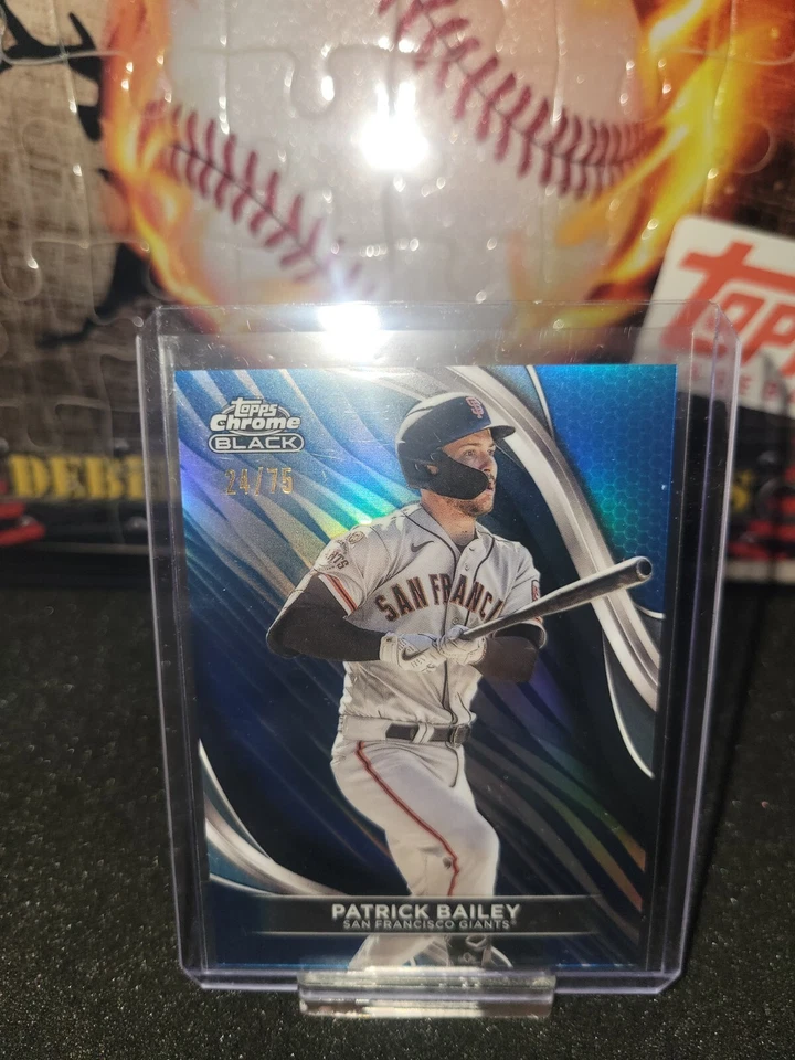 2024 Topps Chrome Black Patrick Bailey Blue Refractor /75 San Franscico Giants - Image 1 of 2