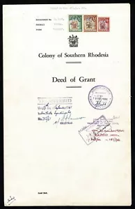 SOUTHERN RHODESIA GRANT 1960 DIRITTI MINERALI CINTURA ORO INSIZA - Foto 1 di 3