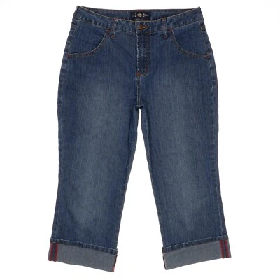 Jeans Lei Recortados Capri Niñas 16 1/2 Puños Azul Oscuro Denim Medidas 31 x 21.5 Foto 1 de 4