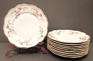 VINTAGE EDELSTEIN BAVARIA PORCELAIN CHINA 10" LUNCHEON PLATES MARGARETA - Picture 1 of 5