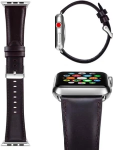 Watch Band 42/44mm Premium Vintage Genuine Leather for SE 6/5/4/3/2/1 (Coffee) - Picture 1 of 4