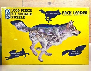 Rompecabezas sellado FX Schmid Pack Leader 1000 piezas forma de lobo 3 pies de largo nuevo sellado - Imagen 1 de 2