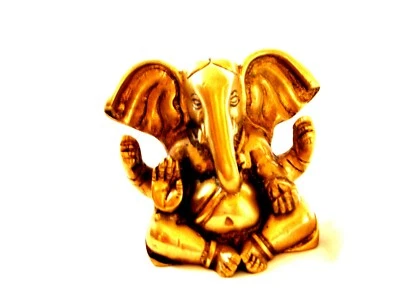 WHOLESALE LOT HANDMADE BRASS GANESH STATUE MADE IN INDIA: 3.5TALLx 3"W :1.5 lbs - Image 1 of 2