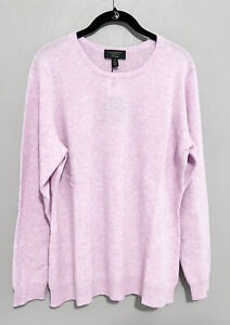 Charter Club Luxury 100 % Cashmere Chantilly Pink Crew Neck Sz 1X NEW MSRP $149