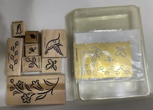 Stampin' Up! Brushstroke Hummingbird 8 Wood Mounted Wood Rubber Classy Brass - Picture 1 of 5