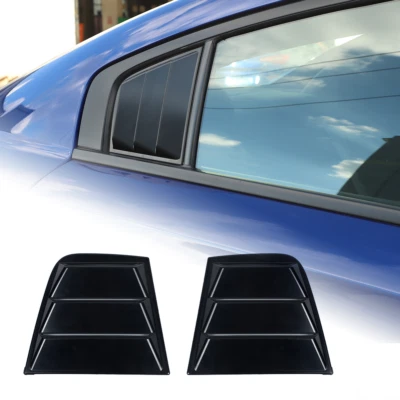 2PCS  Black Rear Side Window Blinds Quarter Louver Cover for Dodge Charger 2011+ Foto 1 de 4