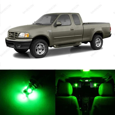 Paquete de 15 luces interiores LED verdes para Ford F-150 F150 1997-2003 + herramienta de palanca Foto 1 de 4
