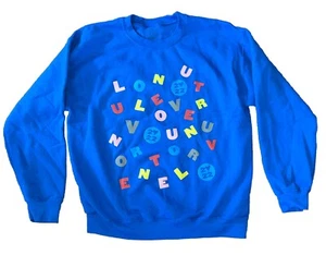 Harry Styles Love On Tour 2022 Alphabet Soup Sweatshirt Size XL Blue Pullover - Picture 1 of 12