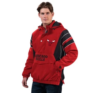 Chiacgo Bulls Starter Charger 1/2 Zip Pullover Herren Kapuzenjacke - Rot/Schwarz - Bild 1 von 2