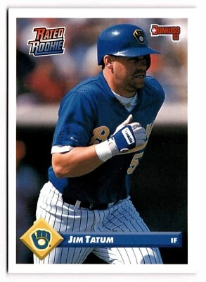 1992 Donruss Rated Rookie - Jim Tatum #341 Milwaukee Brewers  - Image 1 of 2