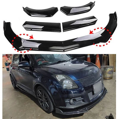 Front Bumper Spoiler Chin Splitter Body Kit Glossy Black For Suzuki Swift L Foto 1 de 4