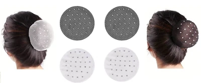 2 x Bun Cover Fine Hair Net with Clear Diamante Crystal For Dancer & Equestrian - Image 1 of 4