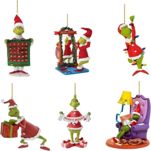 6tlg Grinch Weihnachtsbaum Dekorationen Acryl Ornament Anhänger Christmas Party - Picture 1 of 8