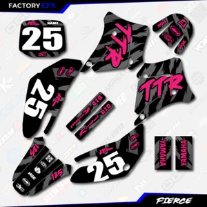 Kit de gráficos de carreras feroces negro y rosa para calcomanías 00-07 YAMAHA TTR125 TTR 125 - Imagen 1 de 8