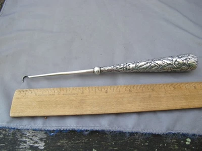 Bonito GANCHO BOTÓN DOMINICK & HAFF Sterling FLORAL REPUJADO Mango Foto 1 de 4