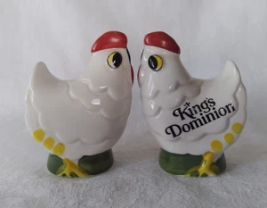 Vintage Kissing Chicken Kings Dominion Salt Pepper Shaker Set Souvenir China - Picture 1 of 9