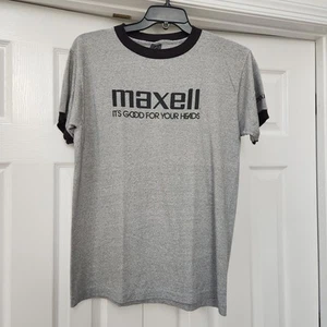 T-shirt MAXELL vintage grigio erica buona per la testa maglietta grande? anni 90 - Foto 1 di 8