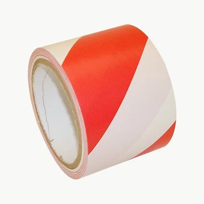 JVCC Hazard Warning Tape [6 mils thick] (HZ-8): 3 in. x 18 yds. (Red with White - Image 1 of 2