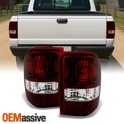 Fit 01-11 Ford Ranger Pickup Dark Red Lens Tail Lights Replacement - Image 1 of 4