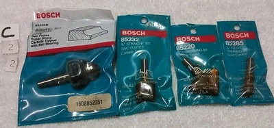 4pc BOSCH 1/4" SHANK CARBIDE ROUTER BIT SET USA 🇺🇸 - Image 1 of 4