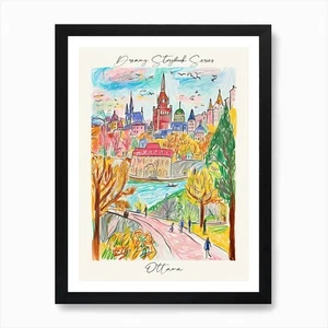 Poster Of Ottawa, Dreamy Storybook Framed Wall Art Poster Canvas Print Picture - Picture 1 of 4