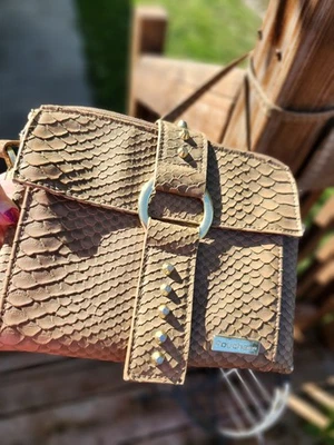 Liter Browm Small Purse With Over Should Strap It Opens Up For liesens N More - Image 1 of 4