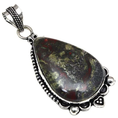 Colgante Limón Chriosoprasa Piedras Preciosas Regalo Para Ella Joyería Plata 2.25" Foto 1 de 4