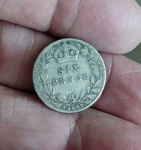 Silver 1897 Six Pence  Coin Great Britain 6 Pence Europe WEDDING GIFT - Picture 1 of 2