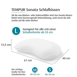 TEMPUR® Kopfkissen Schlafkissen Sonata L - mittelfestes Liegegefühl - Bild 1 von 5