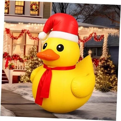 Soaoo 4 英尺 PVC 圣诞巨型充气鸭 Xmas 大号 爆炸 巨大 橡胶  — 第 1/4 张图片