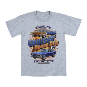 2019 Cruisin Ocean City classic car show youth t-shirt gray Maryland - Picture 1 of 1