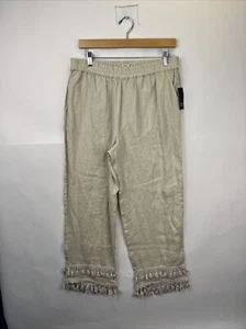 Crown & Ivy Hose Erwachsene Medium Stretch braun %100 Leinen neu mit Etikett Quaste Damen A81 - Bild 1 von 13