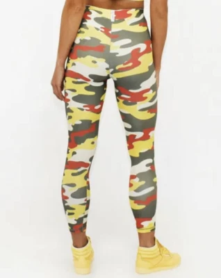 NEW ADAM SELMAN SPORT HI-RISE YELLOW CAMO LEGGINGS SIZE: S - Image 1 of 4