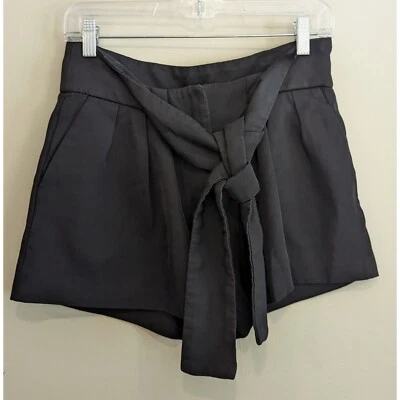 IRO Tynasa 百褶绑带黑色短裤 2 码 — 第 1/4 张图片