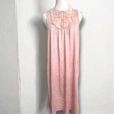 Vestido rosa vintage sin mangas con detalle de encaje coqueta victoriana Fairycore 46/XL Foto 1 de 4