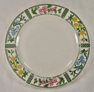 Salad Plate Farberware Botanica Floral Rim Blue Pink Yellow Flowers Green (O) - Picture 1 of 4